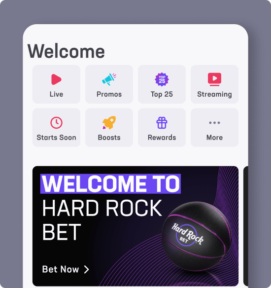 Hard Rock Bet Home Screen